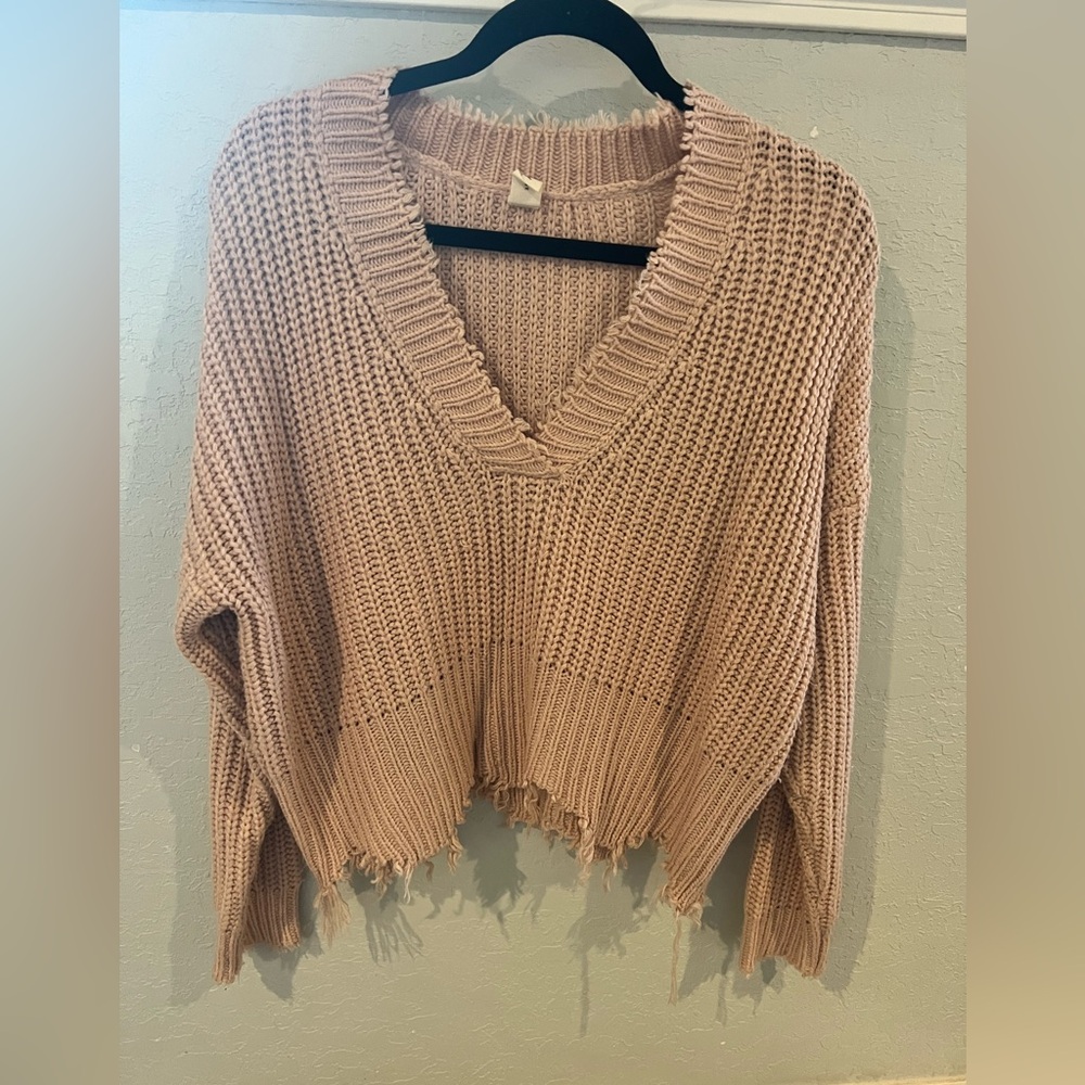 Women's Distressed Knit Sweater